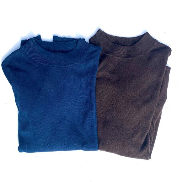 Fiii Men’s VTG Lightweight Mock Turtleneck Sweater XL Brown, Cotton/Rayon Italy - Picture 7 of 7